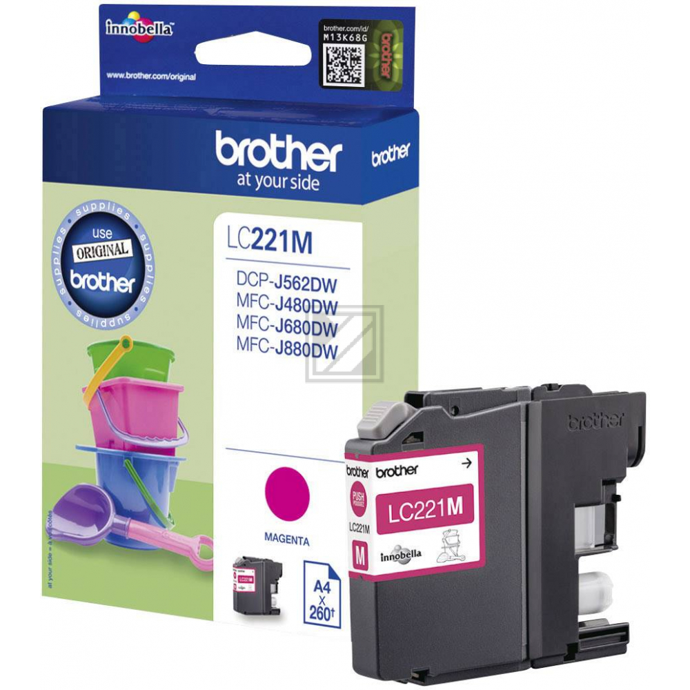 BROTHER Tintenpatrone magenta LC-221M MFC-J480/680/880 260 Seiten