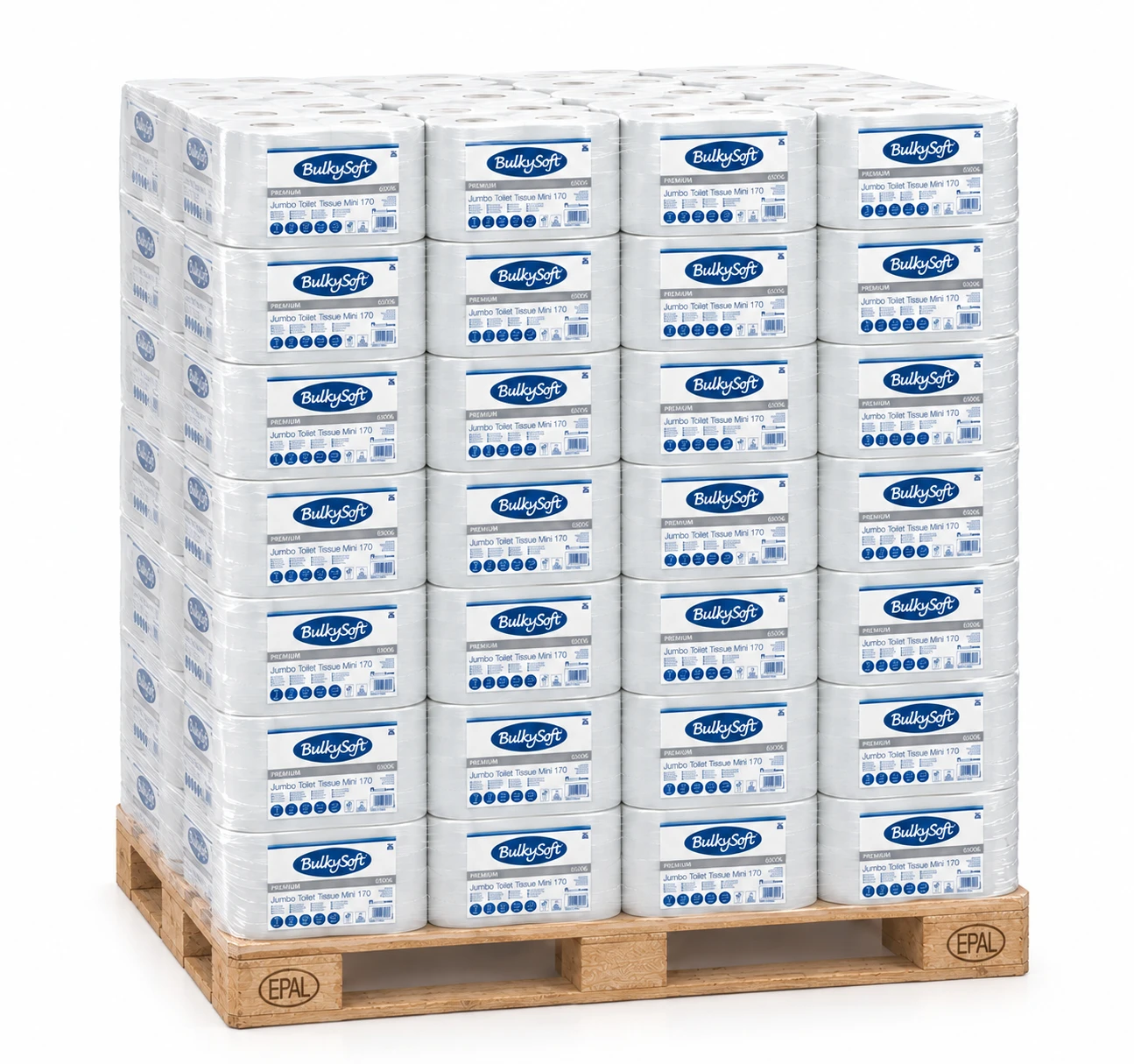 BULKYSOFT Toilettenpapier Mini Jumbo 65006 2-lagig 40 Pack a 12 Rollen