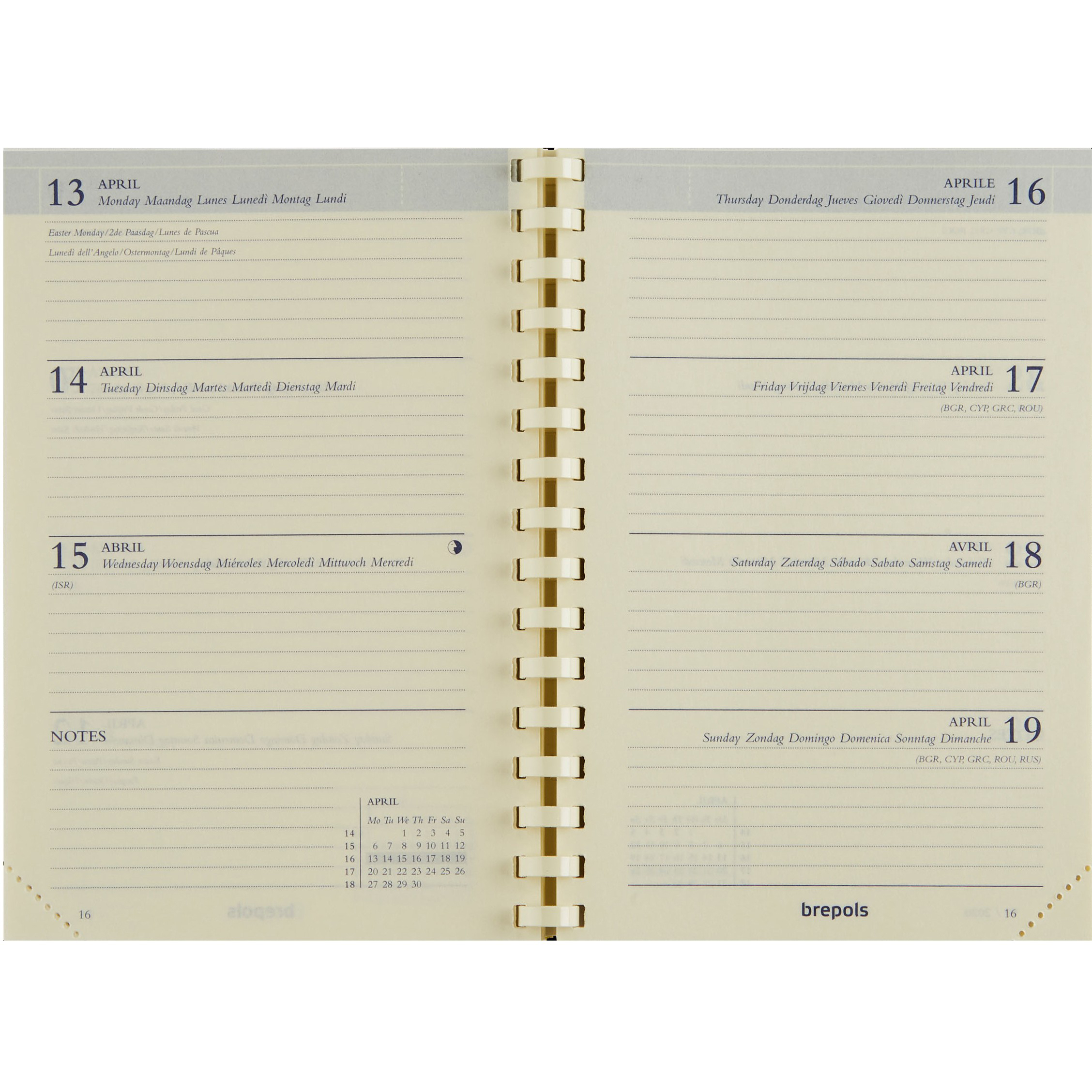 BREPOLS Agenda Delta 2026 0.834.9900 1W/2S Ers. chamois 8.5x12.5cm