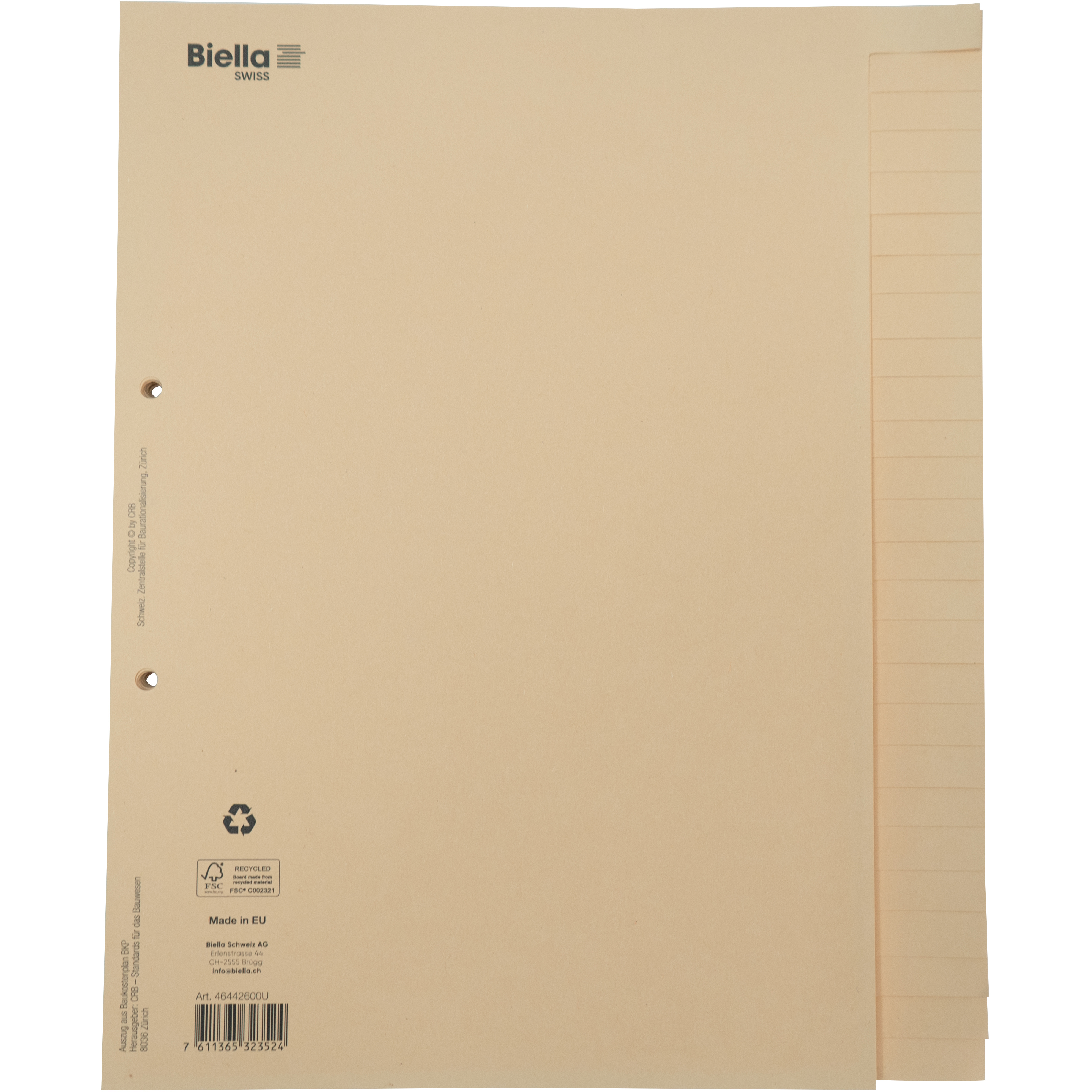 BIELLA Bauabrechnungsregister A4 46442600U braun blanko 26-teilig