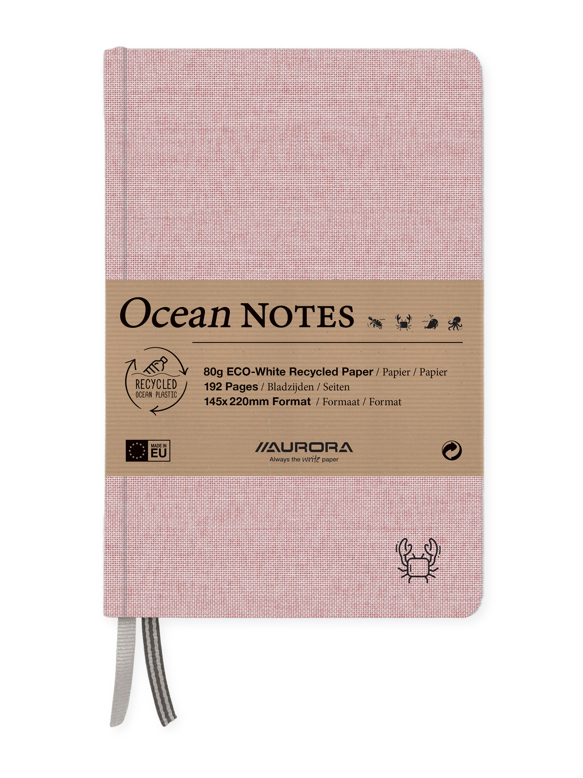 AURORA Notizbuch Ocean Notes A5 2396RTR rot, liniert 96 Blatt