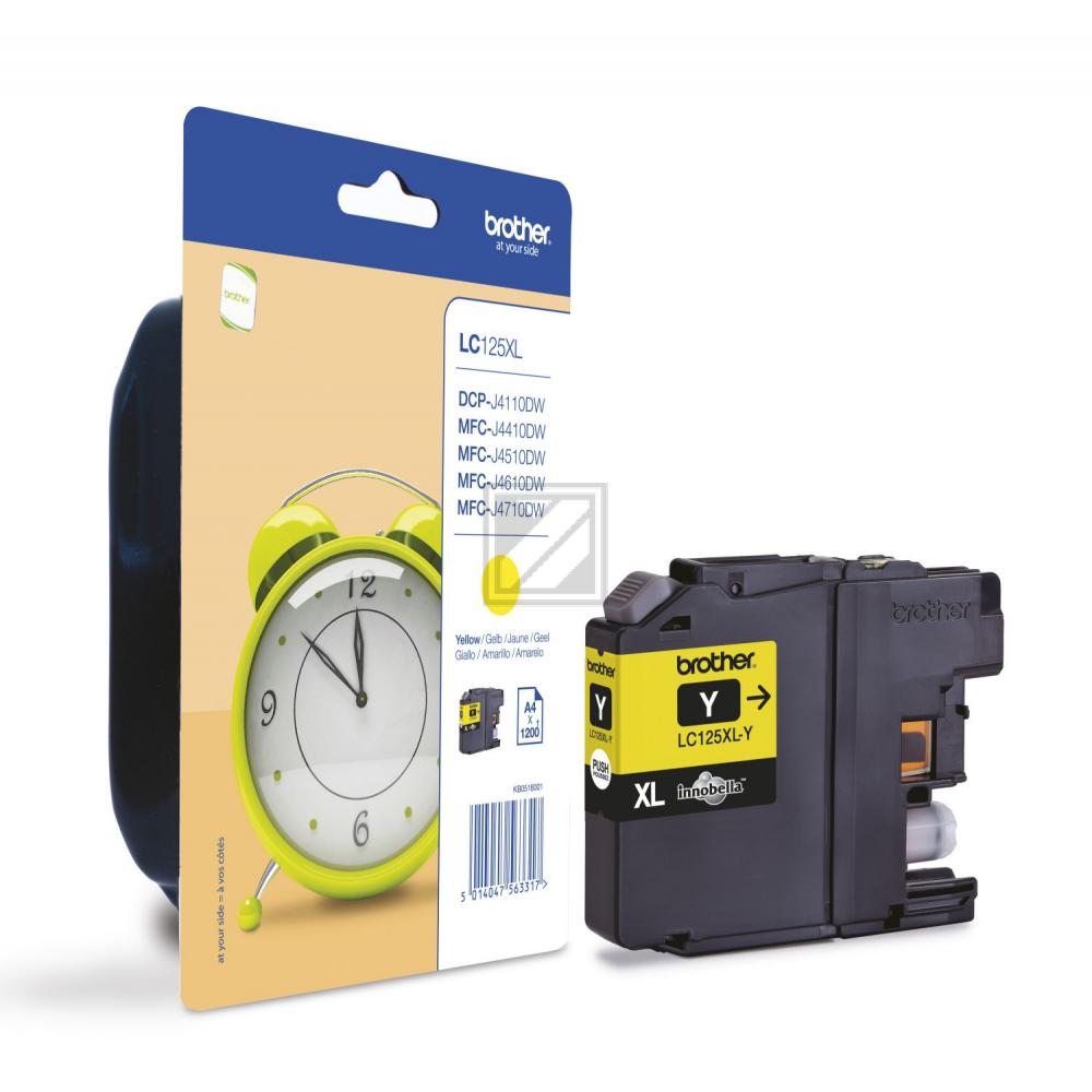 BROTHER Tintenpatrone XL yellow LC-125XLY DCP-J4110DW 1200 Seiten