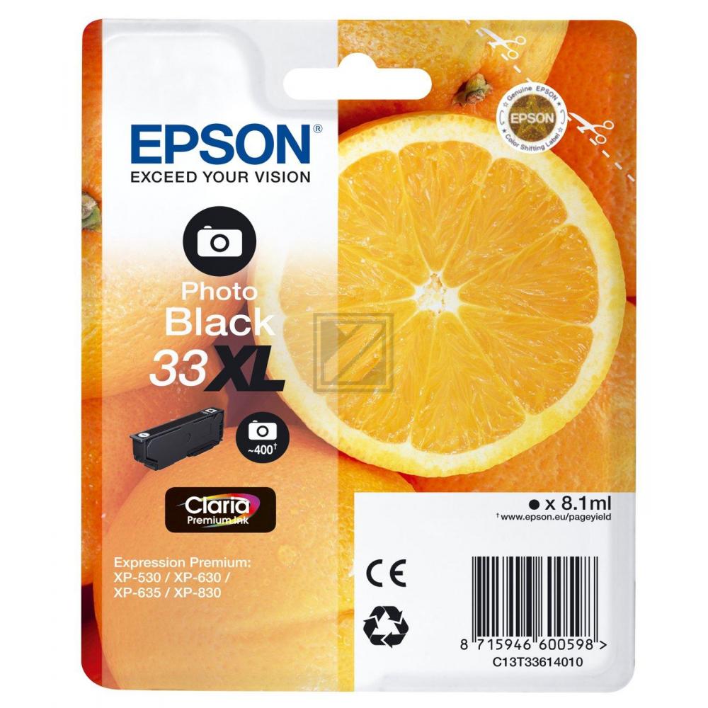 EPSON Tintenpatrone 33XL ph.schwarz T336140 XP-530/630/830 400 Seiten