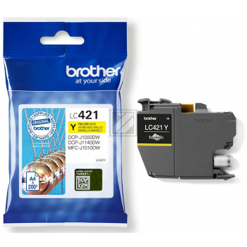 BROTHER Tintenpatrone yellow LC-421Y DCP-J1050 200 Seiten