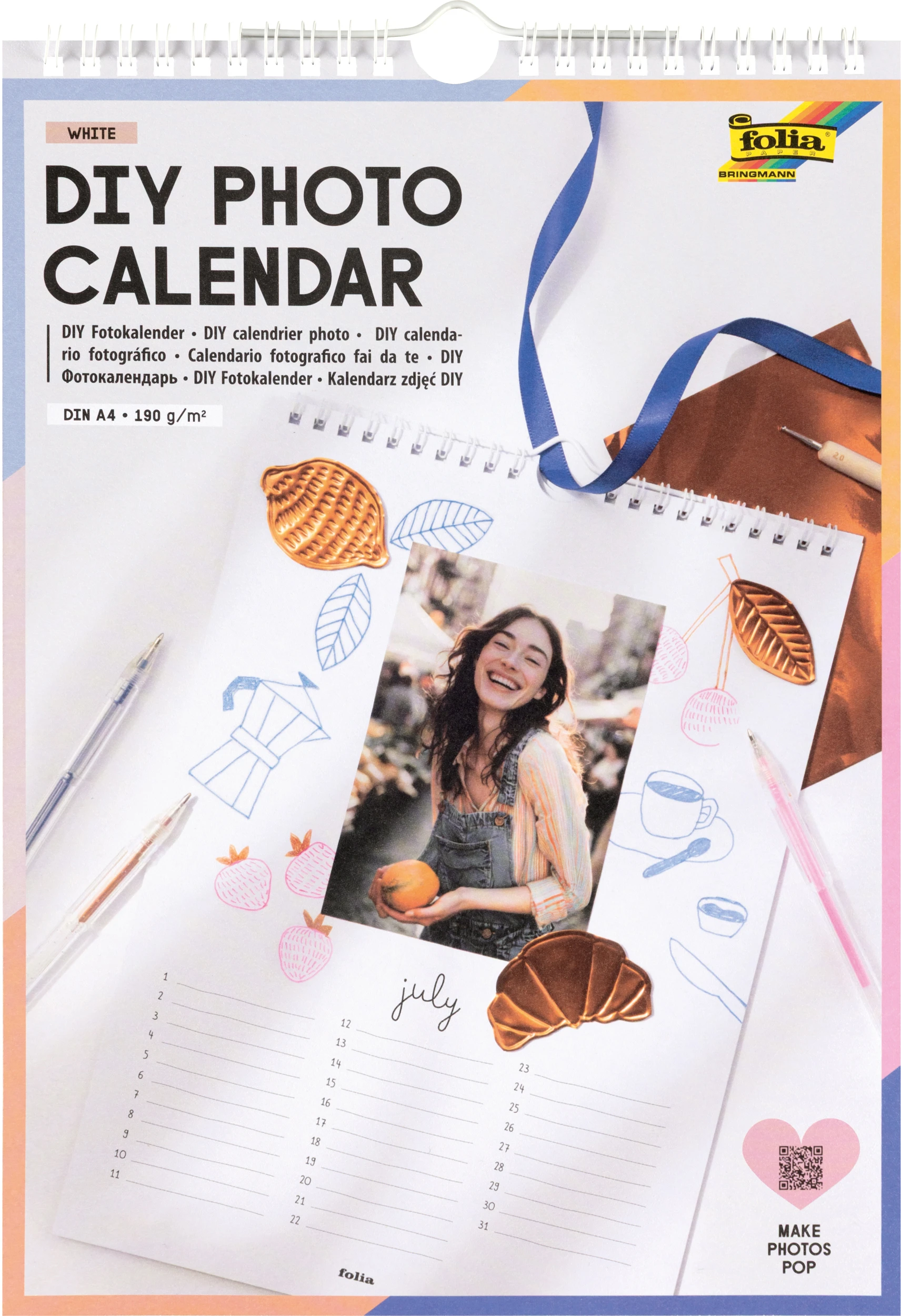 FOLIA Fotokalender DIY A4 23181 weiss