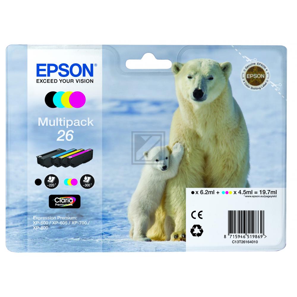 EPSON Multipack Tinte CMYBK T261640 XP 700/800 300/220 Seiten
