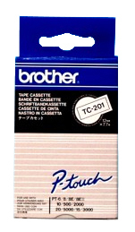 PTOUCH Band, laminiert schwarz/weiss TC-201 PT-3000 12 mm