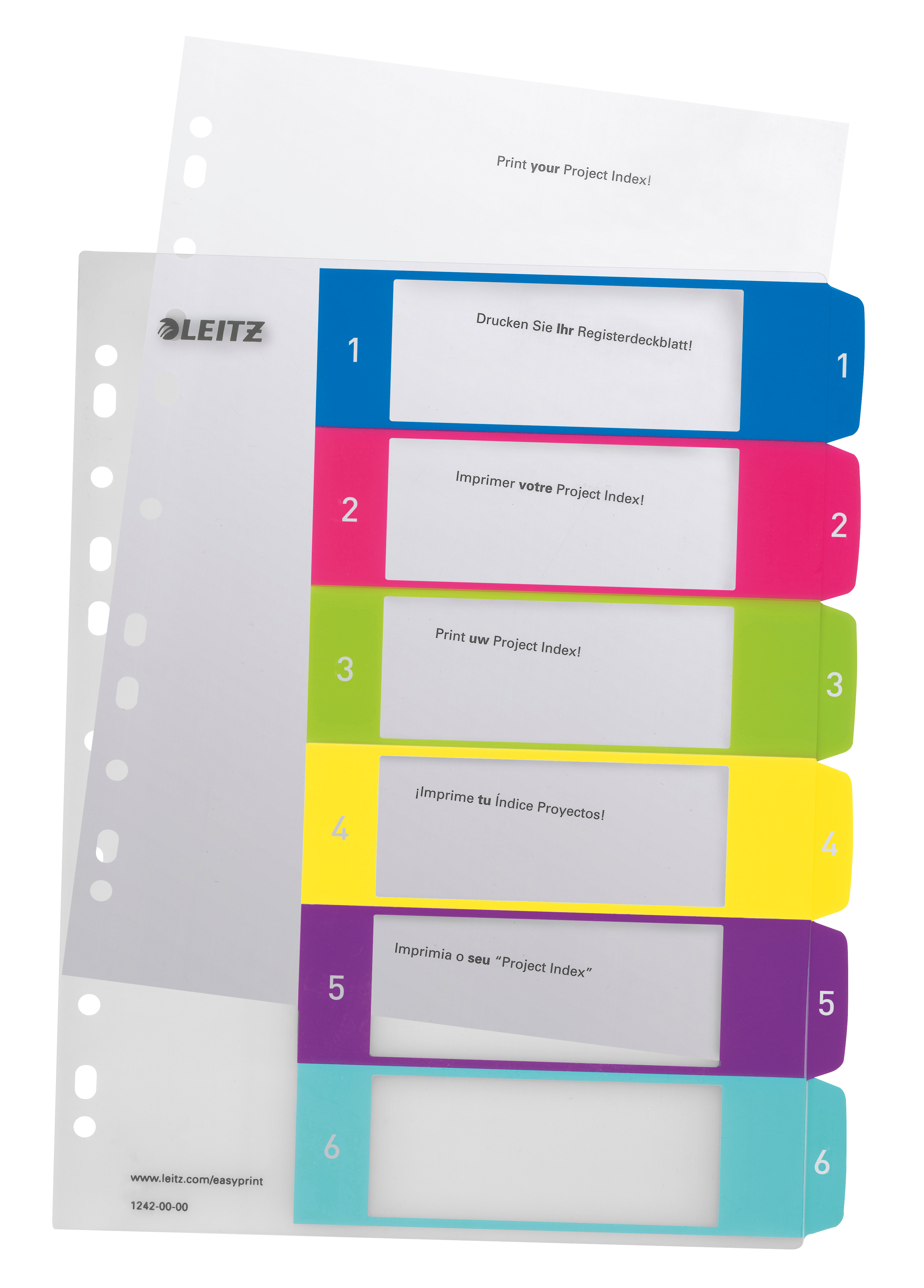 LEITZ Register PP WOW A4+ 12420000 multicolor 1-6 LEITZ Register PP WOW A4+ 12420000 multicolor 1-6