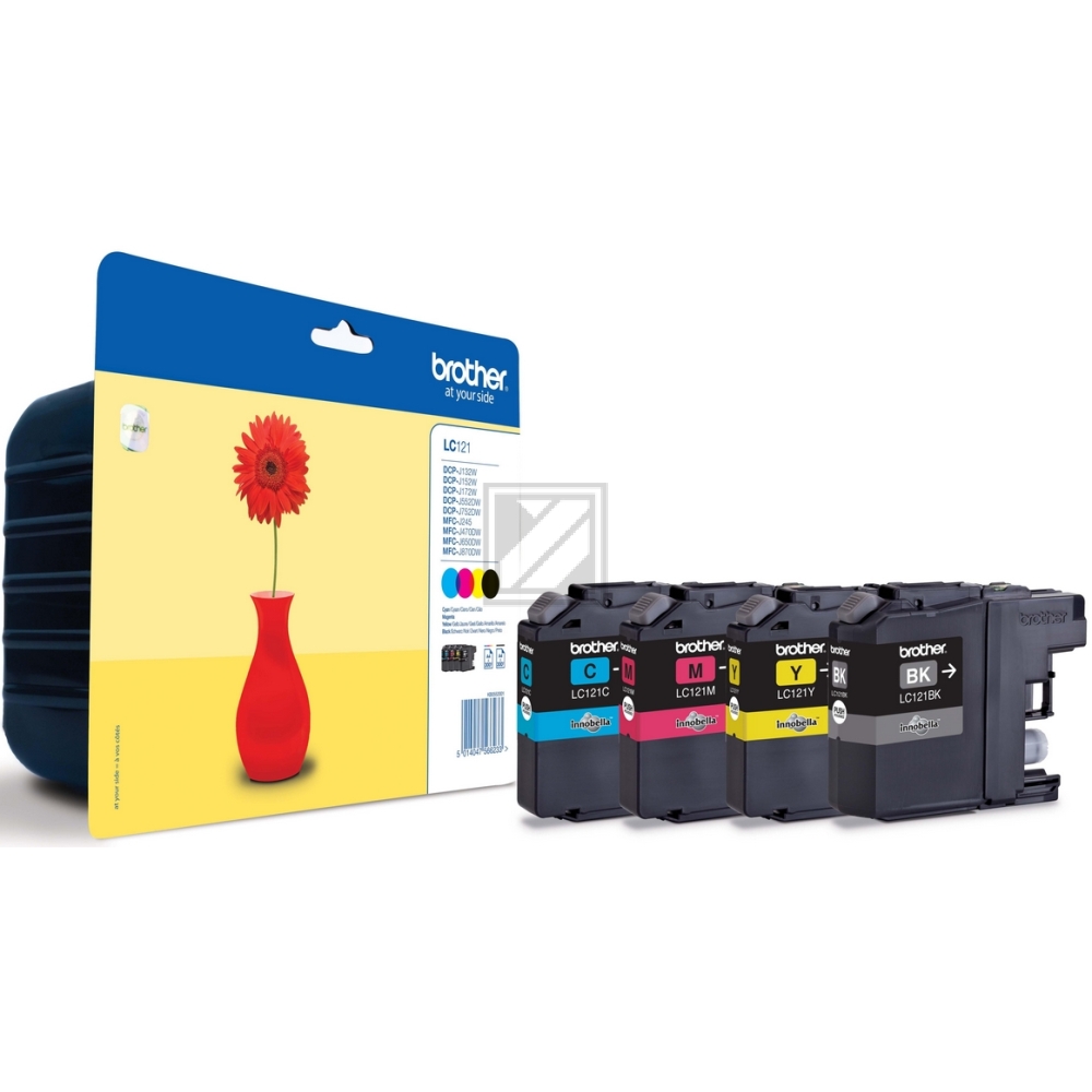 BROTHER Valuepack Tinte CMYBK LC-121VALBP DCP-J132 300 Seiten
