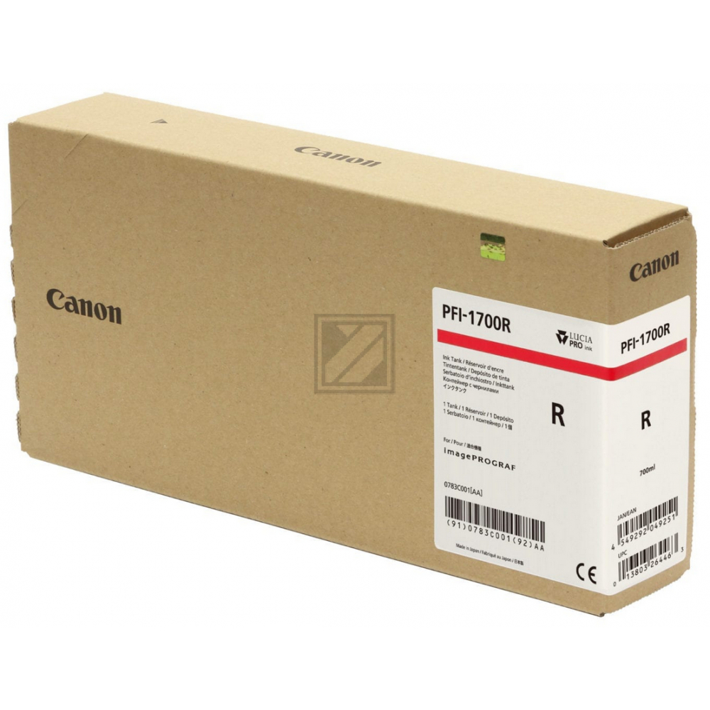 CANON Tintenpatrone red PFI1700R iPF PRO-2000/PRO-4000 700ml CANON Tintenpatrone red PFI1700R iPF PRO-2000/PRO-4000 700ml