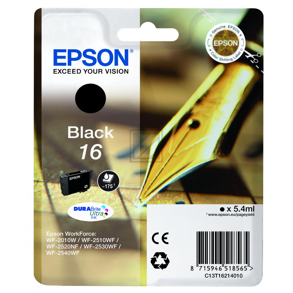 EPSON Tintenpatrone 16 schwarz T162140 WF 2010/2540 175 Seiten