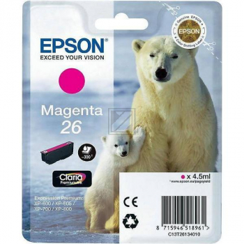EPSON Tintenpatrone magenta T261340 XP 700/800 300 Seiten