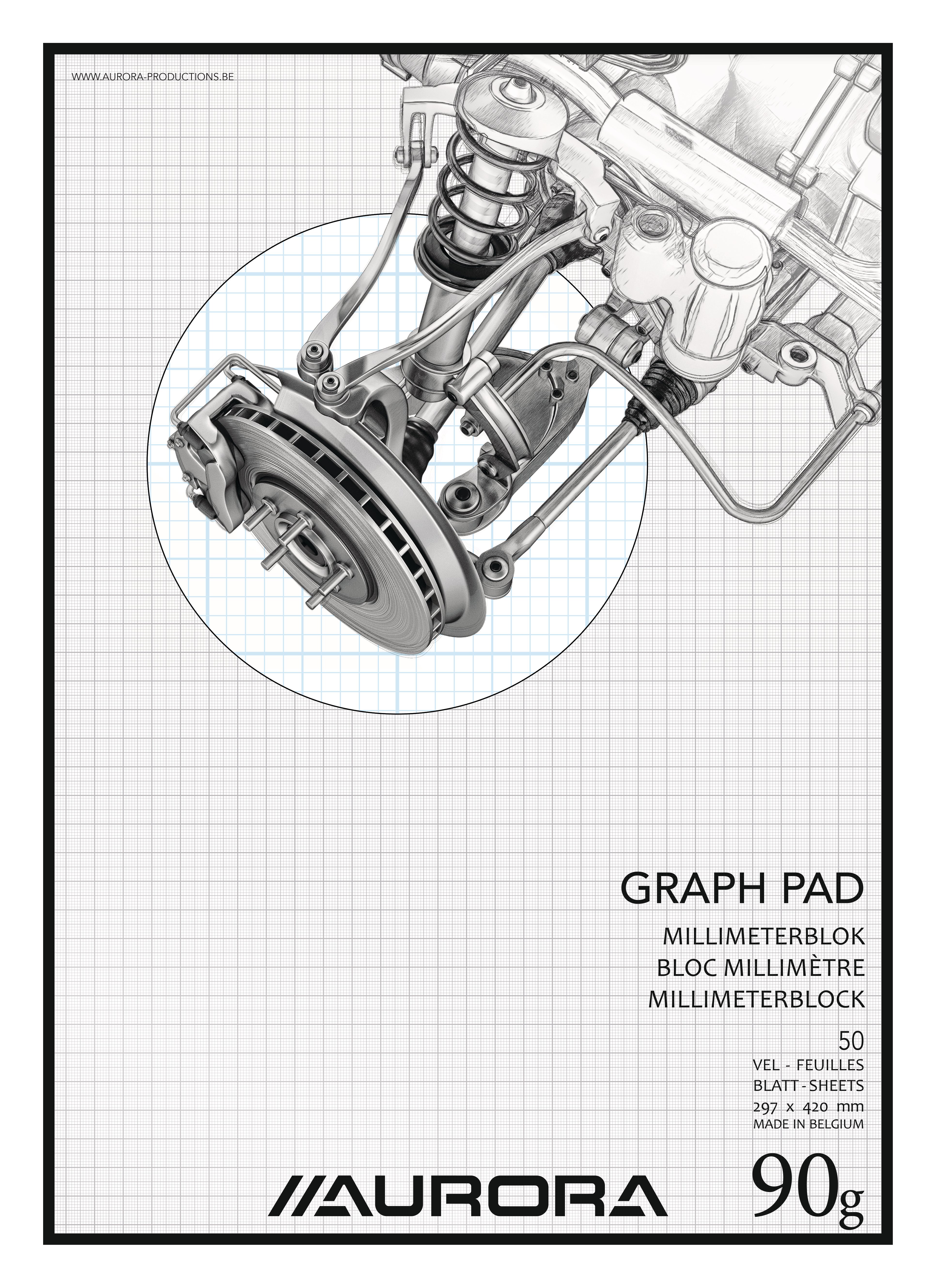 AURORA Millimeterpapier A3 MID101 90g weiss 50 Blatt