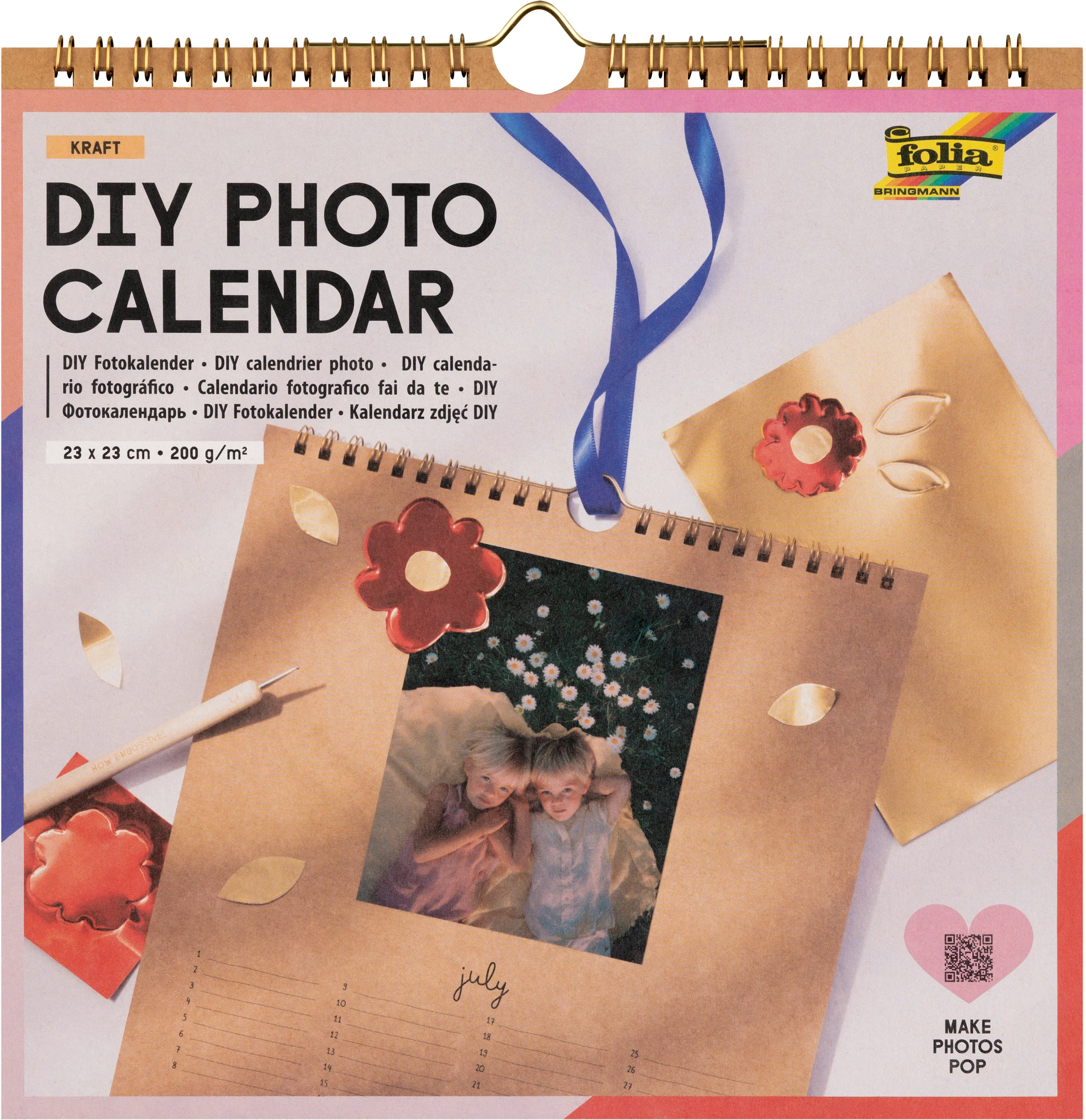 FOLIA Fotokalender DIY 23x23cm 23190 kraft
