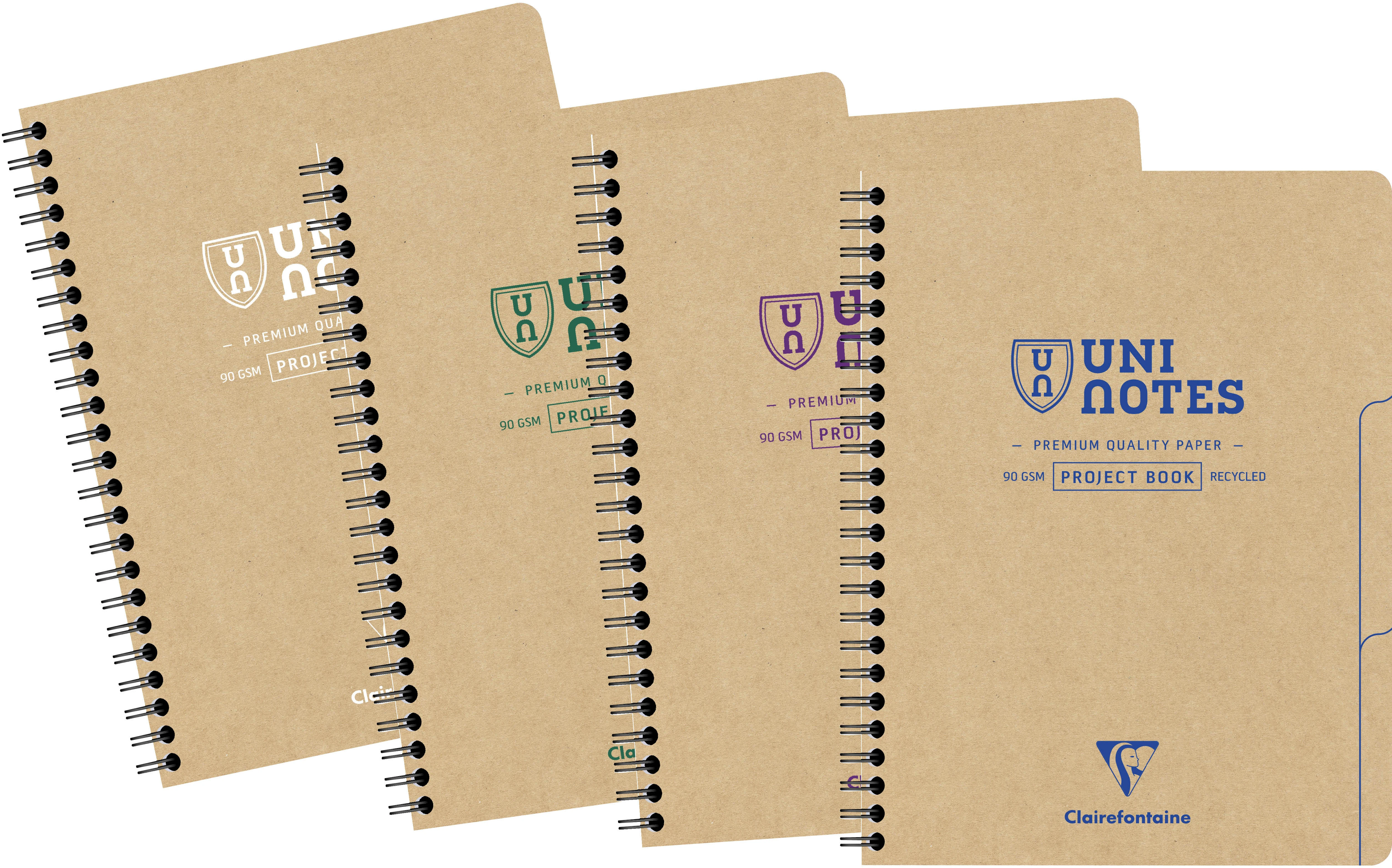 CLAIREFONTAINE Collegeblock Uni Notes A5+ 9860C braun, kariert 5mm 80 Blatt
