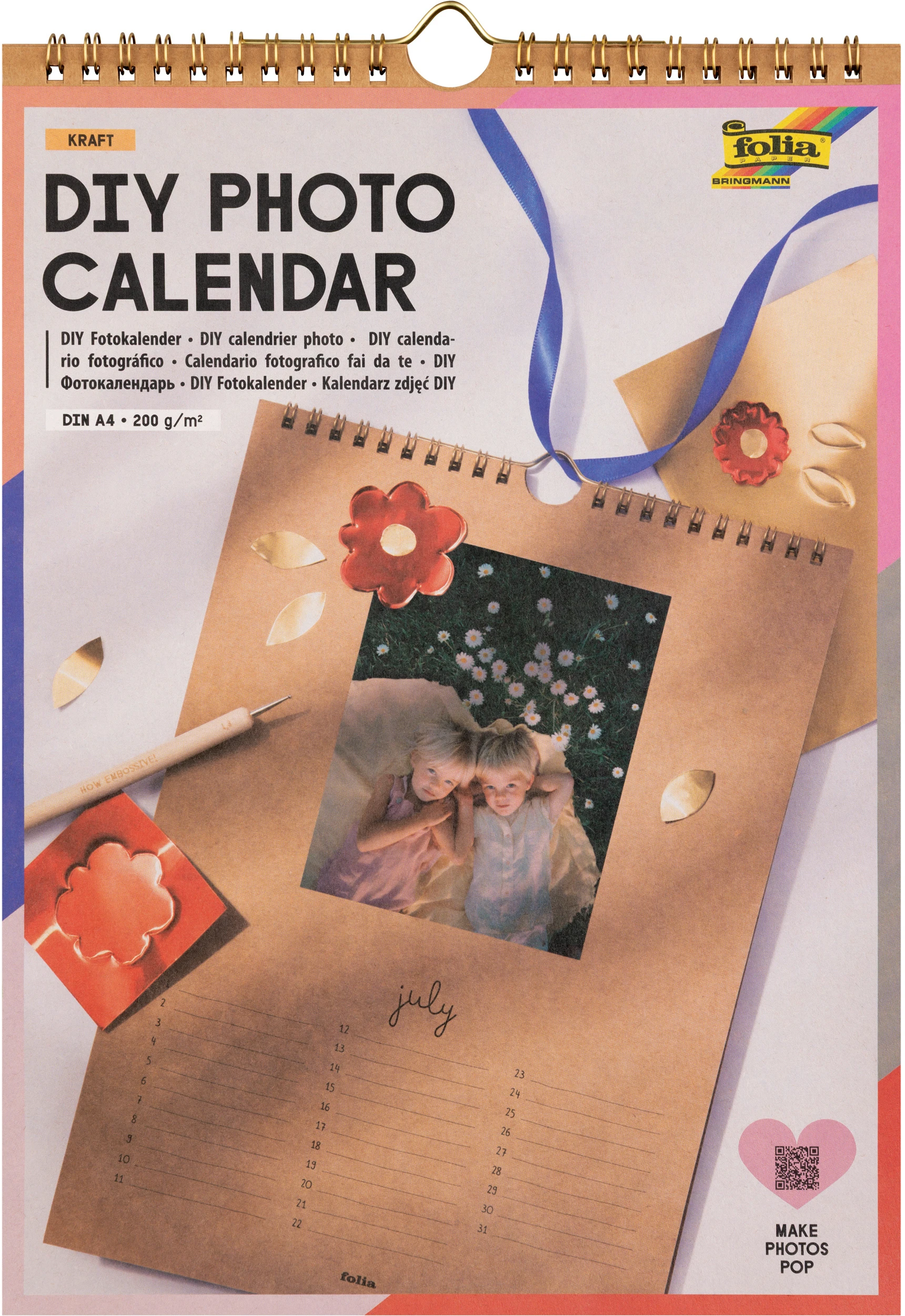 FOLIA Fotokalender DIY A4 23188 kraft