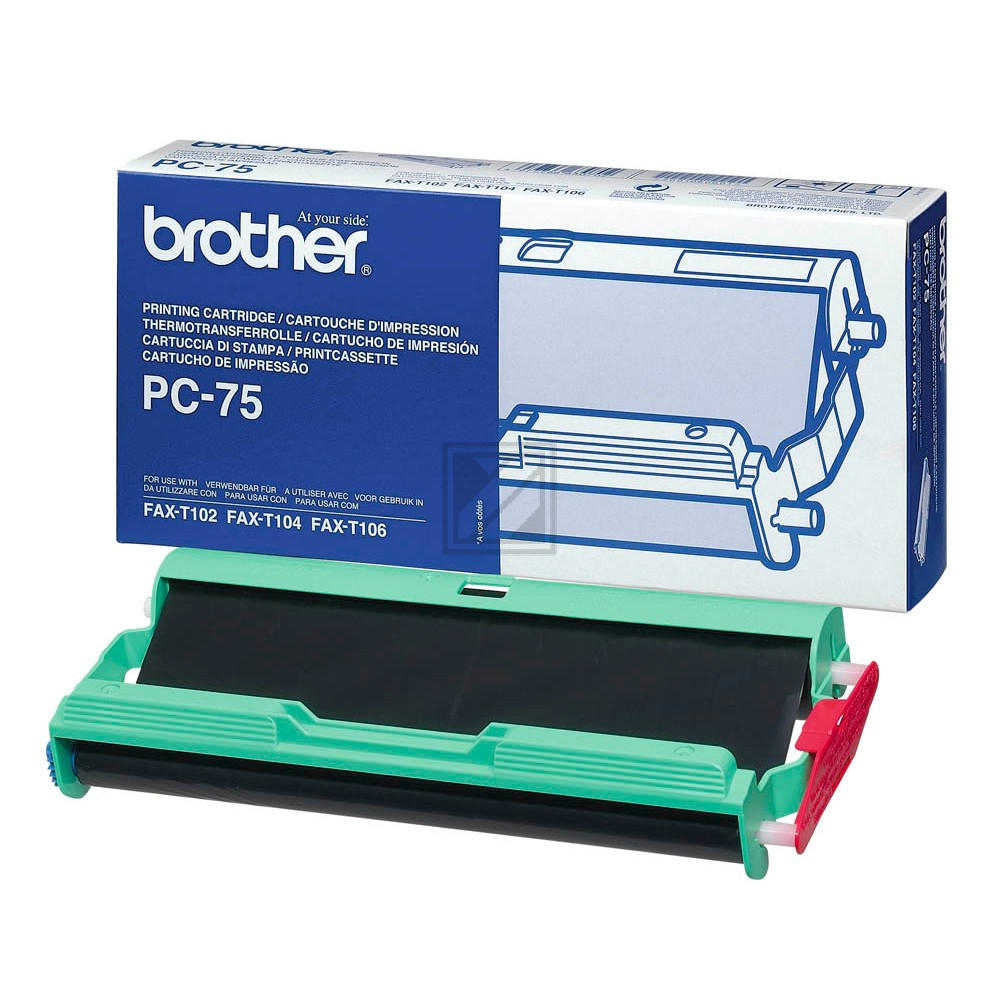 BROTHER Druckkassette m. Filmrolle PC-75 Fax T102/104/106 140 Seiten