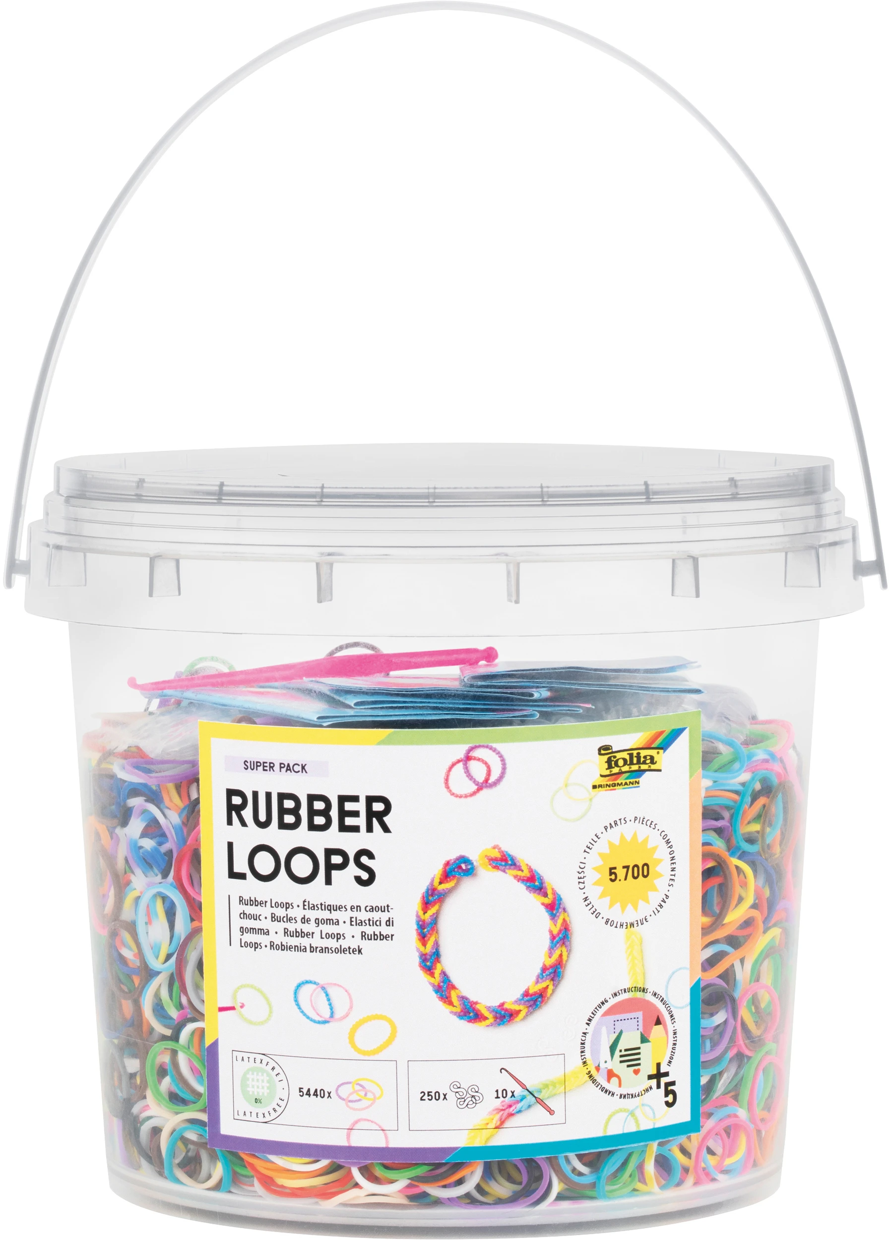 FOLIA Armbänder Rubber Loops 33029 Super Pack 5700 Stück