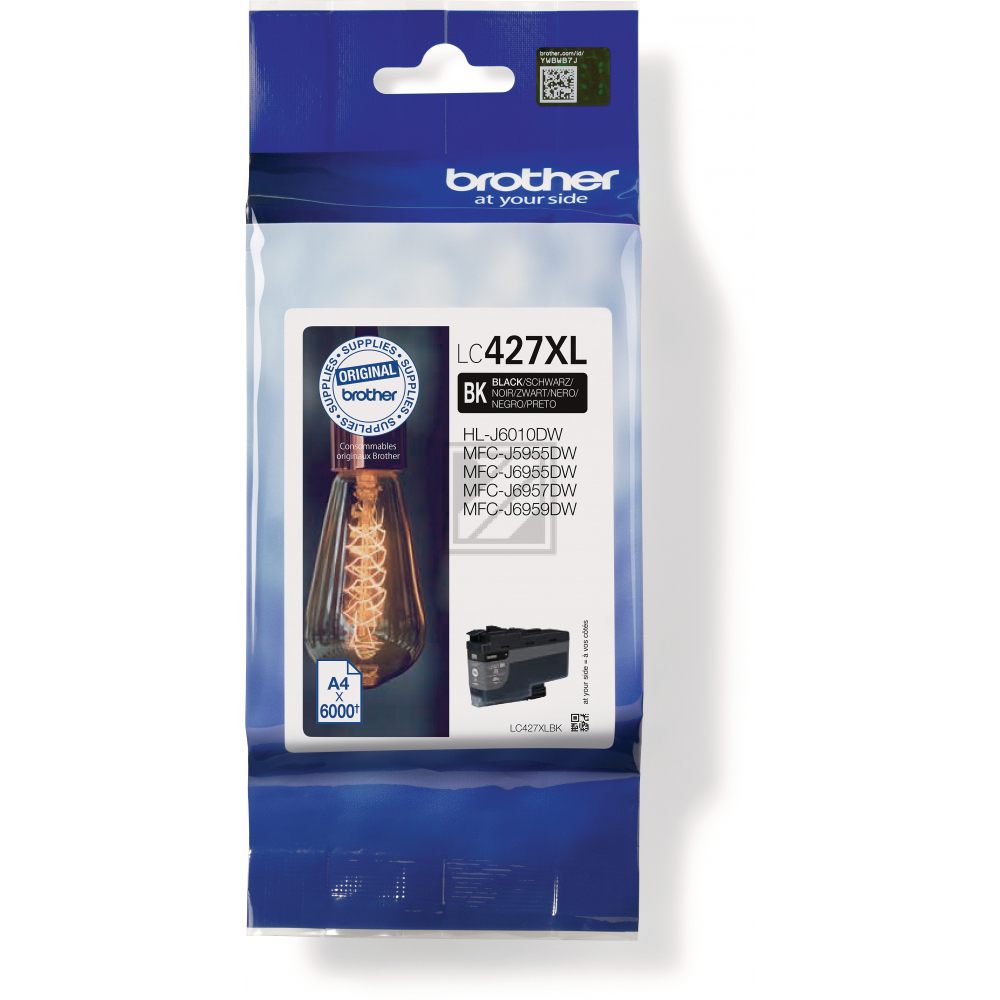BROTHER Tintenpatrone HY schwarz LC-427XLBK MFC-J5955 6000 Seiten