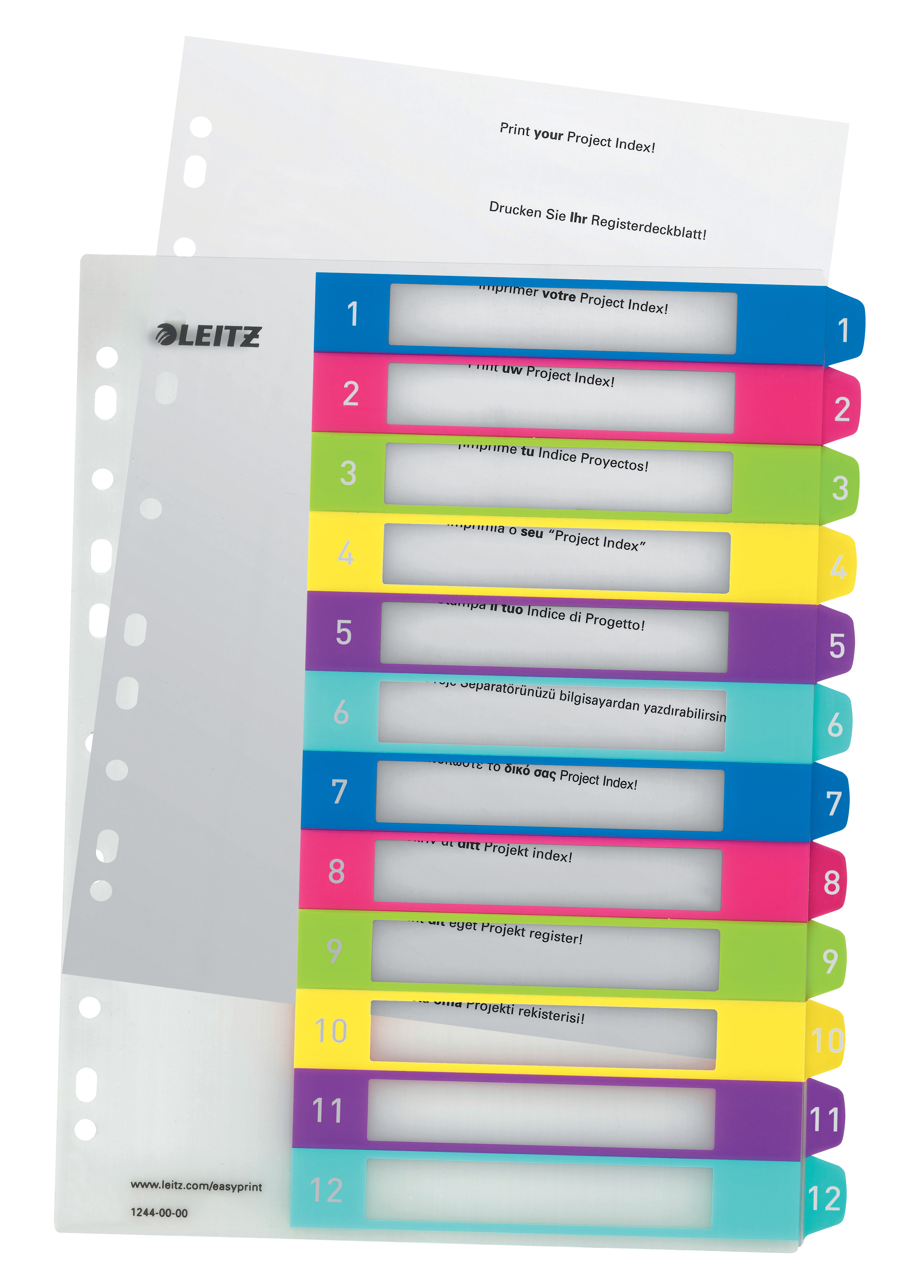 LEITZ Register PP WOW A4+ 12440000 multicolor 1-12 LEITZ Register PP WOW A4+ 12440000 multicolor 1-12