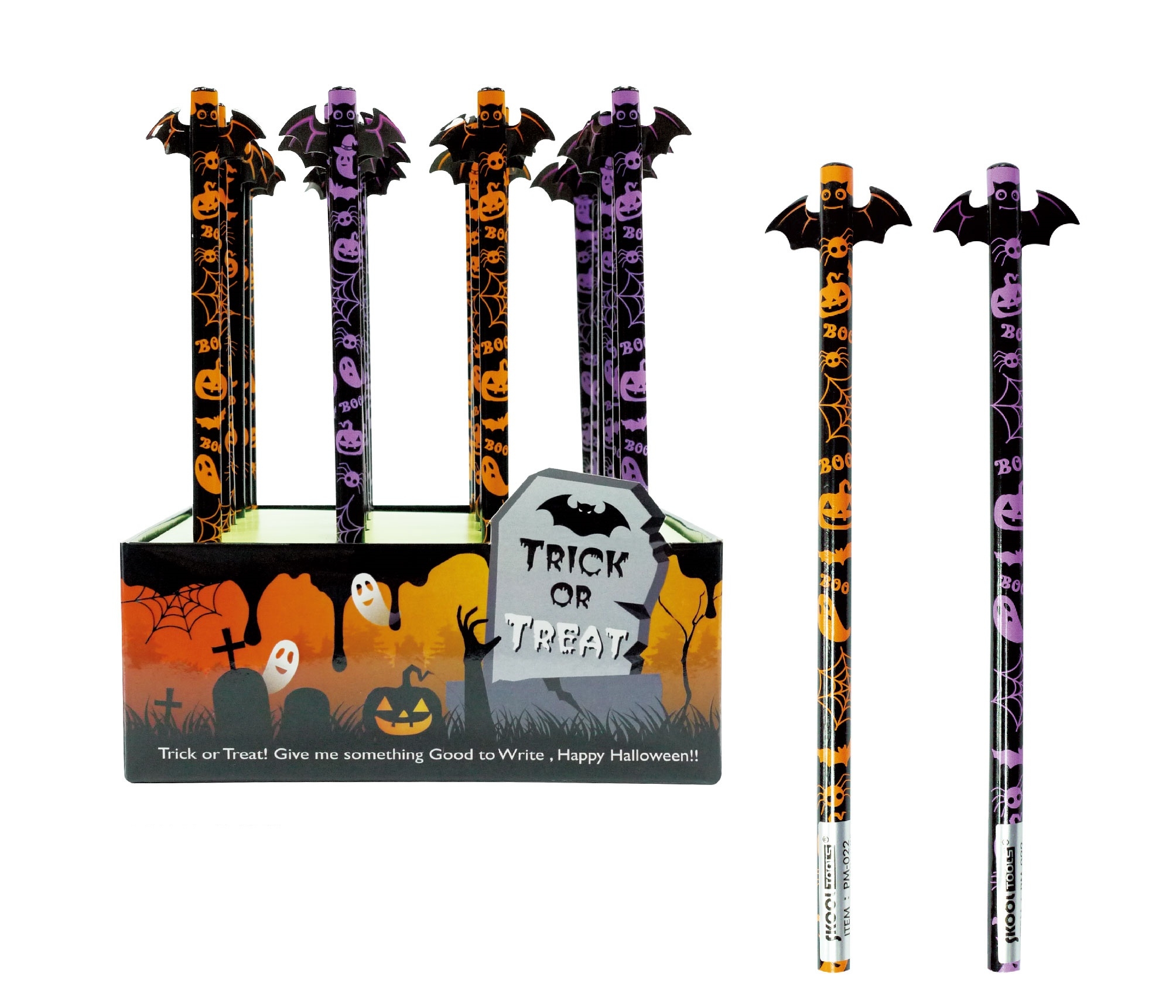 ROOST Bleistift Fledermaus PM-022 Halloween, assortiert