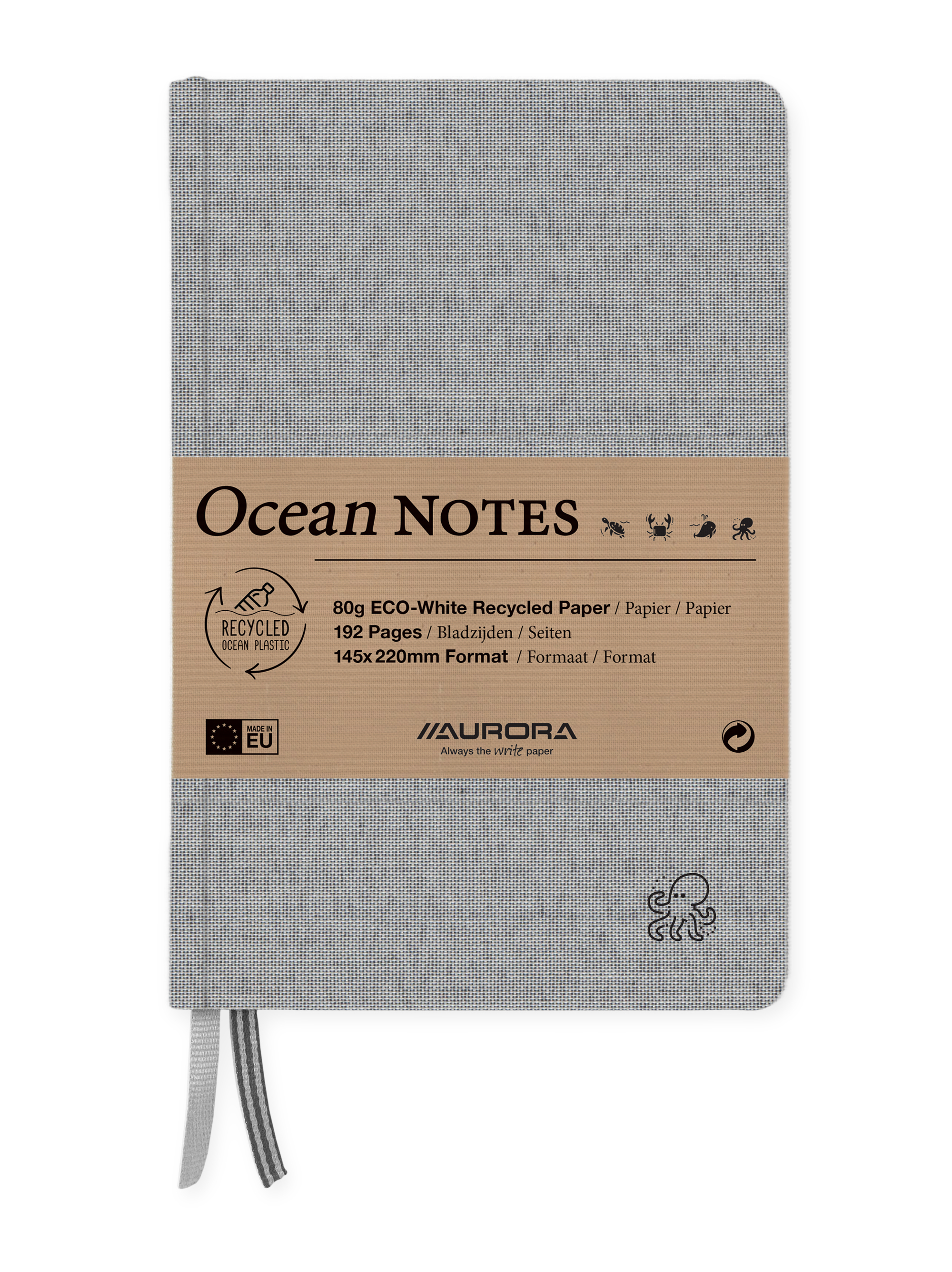 AURORA Notizbuch Ocean Notes A5 2396RTZ schwarz, liniert 96 Blatt