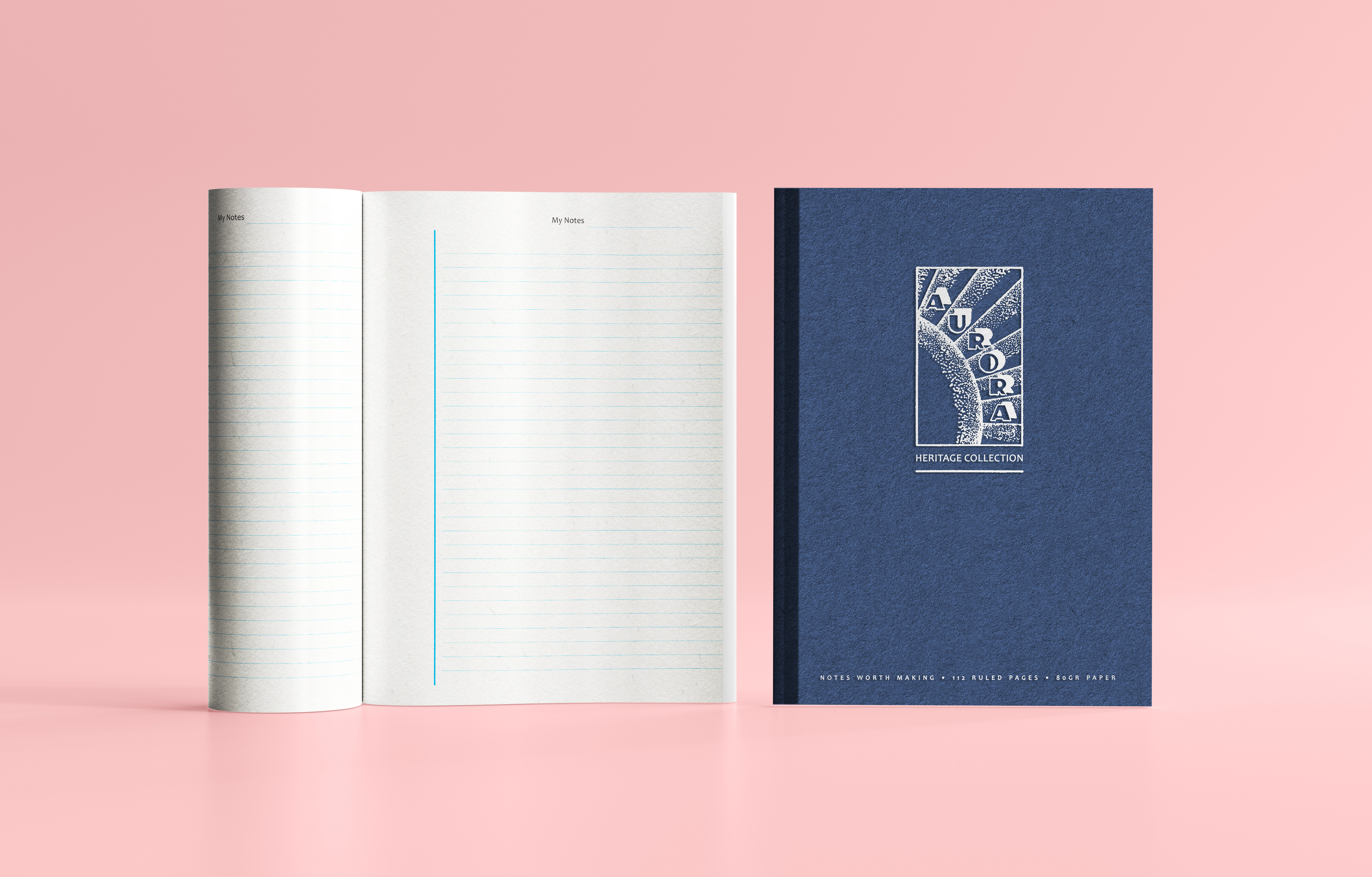 AURORA Notizbuch Heritage A5 1935N blau, liniert 56 Blatt